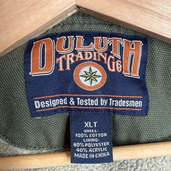 Vintage Duluth Trading Co Men's Green Zip Up Utility Vest Sherpa Lining XL Tall - Picture 8 of 16